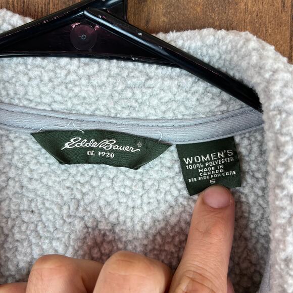 Eddie Bauer Polartec Womens Jacket Gray Gilet Vest Fleece Full Zip Soft Small - Picture 4 of 10